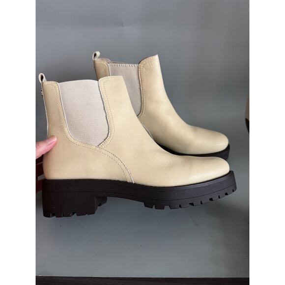 Sam Edelman Judah Waterproof Lug Sole Chelsea Boot in Cream Women’s Sz 9.5 New - Picture 1 of 6